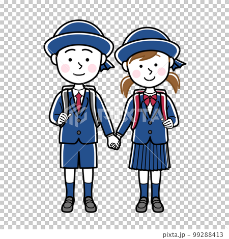手を繋ぐ小学生の男の子と女の子 手を繋ぐ小学生の男の子と女の子 99288413
