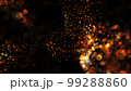 yellow glowing particles circles in the air. Abstract background with particles. 3d render 99288860