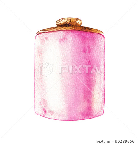 Watercolor pink ceramic jar for bulk products Watercolor pink ceramic jar for bulk products 99289656