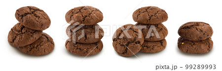 chocolate cookies isolated on white background with full depth of field chocolate cookies isolated on white background with full depth of field 99289993