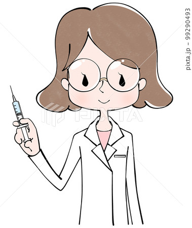 注射器を持った医者（女性）のイラスト 99290493