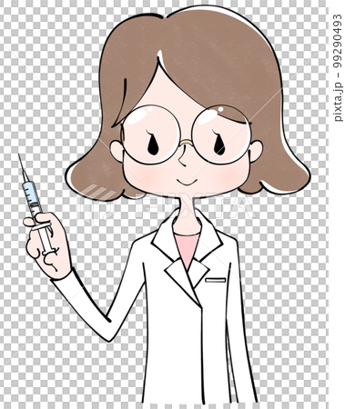 注射器を持った医者（女性）のイラスト 99290493