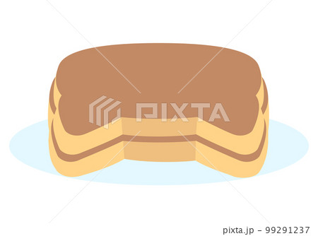 かわいいネコ型のパンケーキのイラスト素材　プレーン 99291237