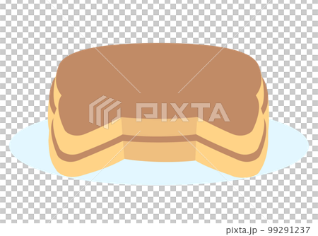 かわいいネコ型のパンケーキのイラスト素材　プレーン 99291237