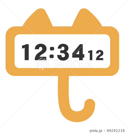 かわいいねこモチーフのデジタル時計 99291238