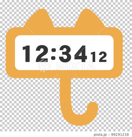 かわいいねこモチーフのデジタル時計 99291238