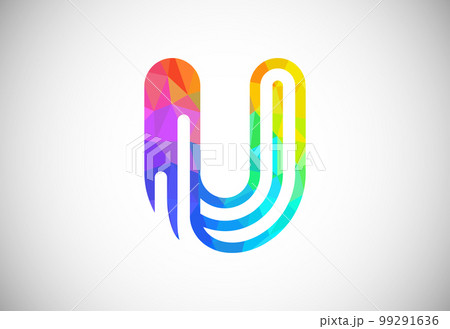 Initial low poly U alphabet. Graphic Alphabet Symbol for Corporate Business Identity Initial low poly U alphabet. Graphic Alphabet Symbol for Corporate Business Identity 99291636