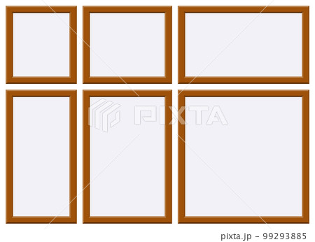 Wooden picture frame vector illustration isolated on white Wooden picture frame vector illustration isolated on white 99293885