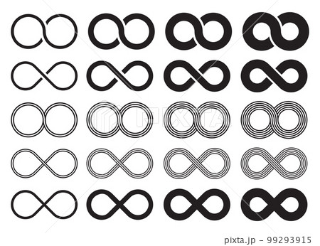 Infinity symbol collection vector illustration isolated on white Infinity symbol collection vector illustration isolated on white 99293915