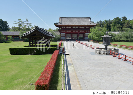 東大寺　大仏殿から中門を望む　奈良県奈良市 99294515
