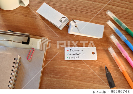 Experience Recollection Methodと書かれた単語帳のあるデスク 99296748