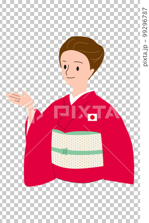 Kimono woman welcoming inbound 99296787