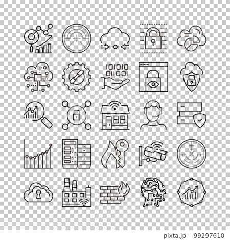 device artificial intelligence technology icon set 99297610