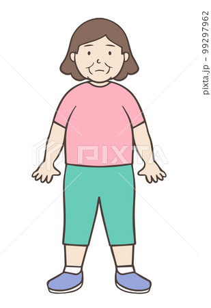 太っている中年女性、おばさん 99297962