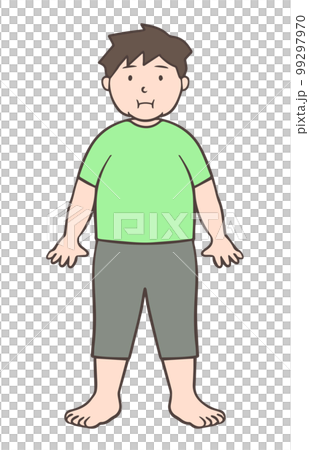 裸足の太った若い男性 裸足の太った若い男性 99297970