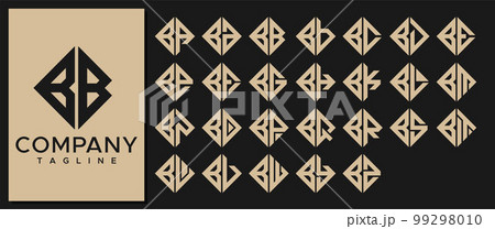Luxury Square letter BB B logo design template. 99298010