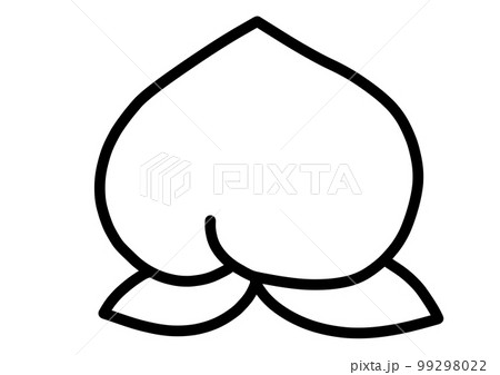 桃の手書きイラストのイラスト素材 [99298022] - PIXTA