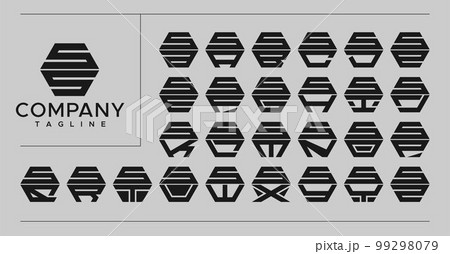 Modern line hexagon letter SS S logo design. 99298079