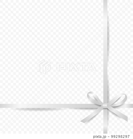 Vector 3d Realistic White Gift Ribbon and Bow Closeup Isolated. Bow Design Template, Background for Birthday, Christmas Presents, Gifts, Invitation, Card, Gift Box. Holiday Decoration Vector 3d Realistic White Gift Ribbon and Bow Closeup Isolated. Bow Design Template, Background for Birthday, Christmas Presents, Gifts, Invitation, Card, Gift Box. Holiday Decoration 99298297