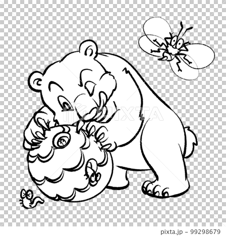 くま イラスト ぬりえ 99298679