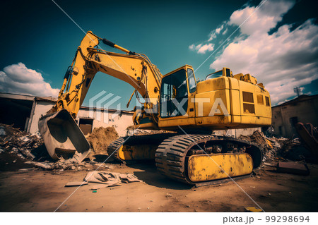 Turkey earthquake aftermath, rescue operations and demolition of damaged buildings after earthquake. Neural network AI generated art Turkey earthquake aftermath, rescue operations and demolition of damaged buildings after earthquake. Neural network AI generated art 99298694