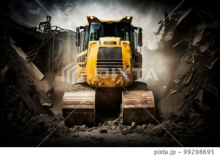 Turkey earthquake aftermath, rescue operations and demolition of damaged buildings after earthquake. Neural network AI generated art Turkey earthquake aftermath, rescue operations and demolition of damaged buildings after earthquake. Neural network AI generated art 99298695