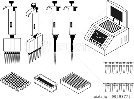 pcr実験器具アイコンセット 99298775