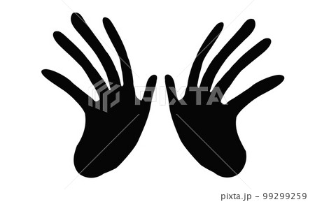 ストップサイン　シンプル手黒 99299259