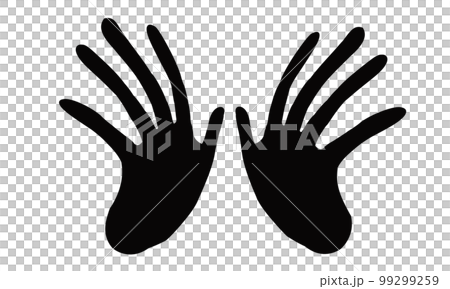 ストップサイン　シンプル手黒 99299259