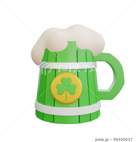 3d rendering of st patrick day beer icon 99300637