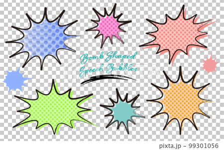 Colorful polka dot bomb frame set that is easy to use for leaflets (hand-drawn with a marker) 99301056