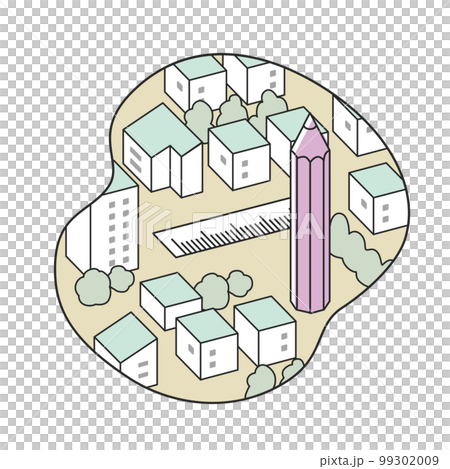 cropped landscape. Cityscape with stationery cropped landscape. Cityscape with stationery 99302009