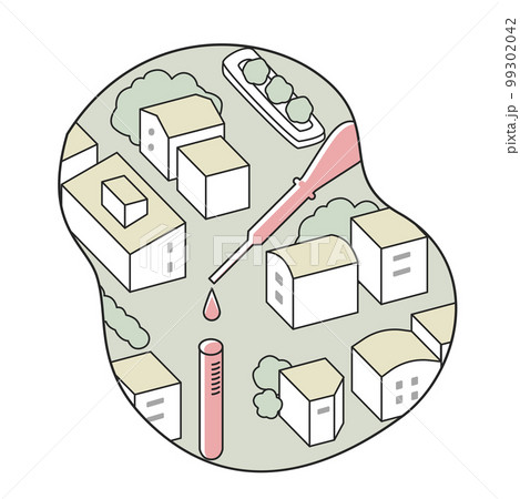 切り抜かれた風景。スポイトのある街並み 99302042