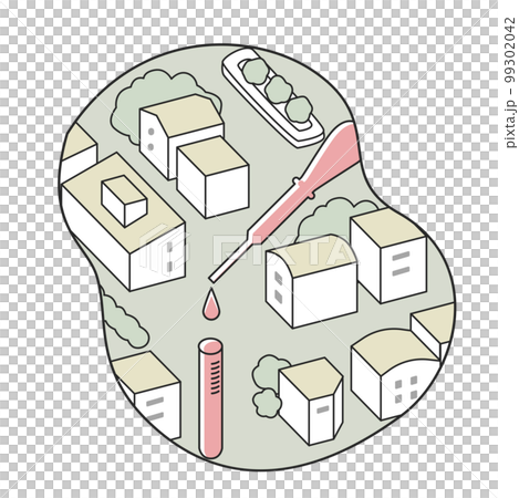 切り抜かれた風景。スポイトのある街並み 99302042