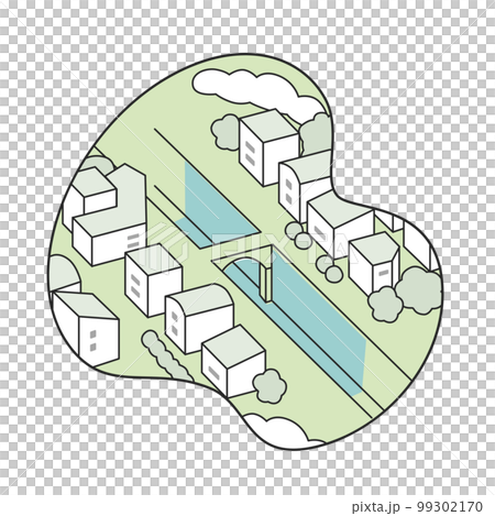 cropped landscape. Cityscape with bridges and cliffs 99302170