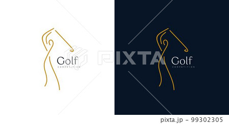 Unique and modern golf illustration logo design 99302305