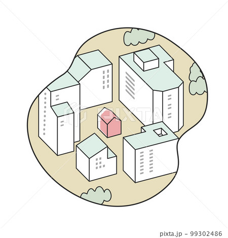切り抜かれた風景。圧迫感を感じる居心地の悪い街並み 99302486