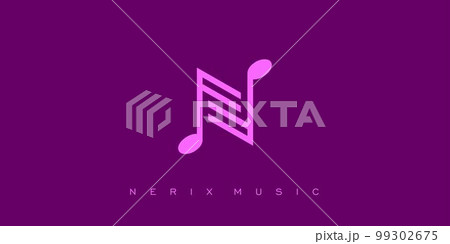 Modern and elegant N initials music logo design 2 99302675