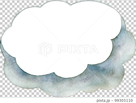 即將下雨的雲彩的水彩插圖（多雲/雨雲） 99303110