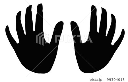 ストップサイン　シンプル手黒 99304013