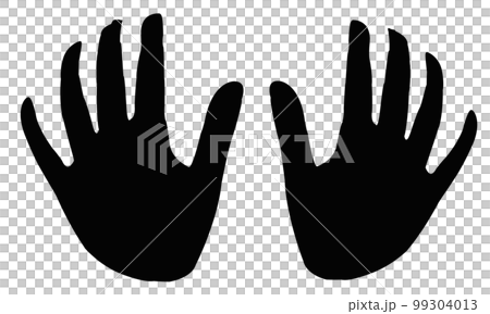 ストップサイン　シンプル手黒 99304013