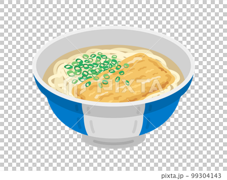Illustration of kitsune udon topped with green onions 99304143