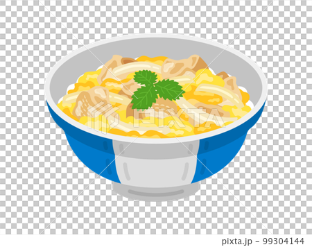 三つ葉をのせた、親子丼のイラスト 三つ葉をのせた、親子丼のイラスト 99304144