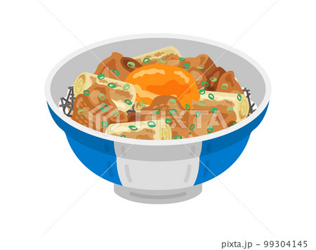 卵をのせた、焼き鳥丼のイラスト 卵をのせた、焼き鳥丼のイラスト 99304145