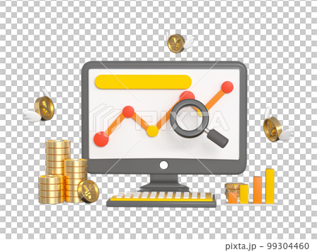 3D Rendering Financial Wealth Cartoon Elements 3D Rendering Financial Wealth Cartoon Elements 99304460