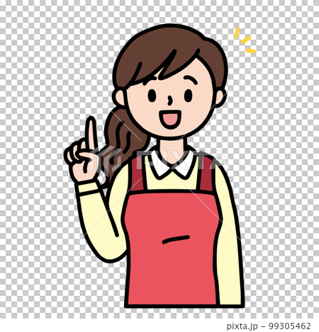 人差し指を立てて閃く主婦 人差し指を立てて閃く主婦 99305462