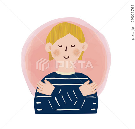 自分で自分を抱きしめる人 99305765