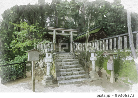 水彩画風 石上神宮 天神社 奈良県天理市 水彩画風 石上神宮 天神社 奈良県天理市 99306372