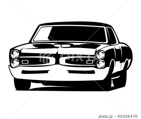1969 Pontiac GTO Judge isolated white background side view. best for logos, badges, emblems, icons, available in eps 10. 99306470