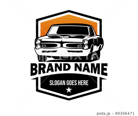 1969 Pontiac GTO Judge isolated white background side view. best for logos, badges, emblems, icons, available in eps 10. 99306471